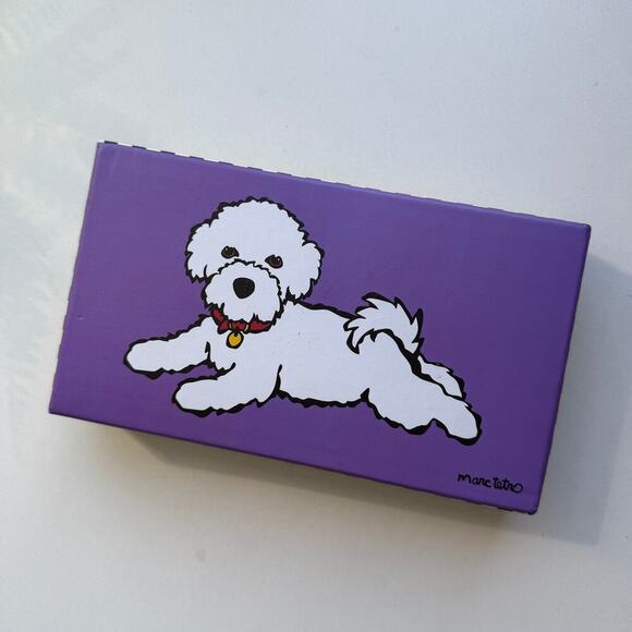 NEW Marc Tetro Bichon Frise Dog Purple Wallet - Picture 2 of 3